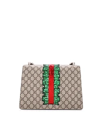 Pre-Owned Gucci Medium Dionysus Bag Embellished Gg Coated Canvas