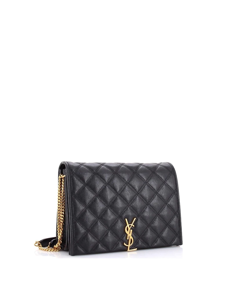 Pre-Owned Saint Laurent Small Becky Shoulder Bag Quilted Leather