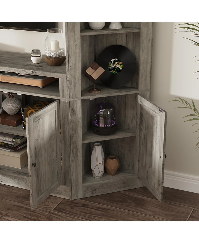 Homsee 100 Inch Tv Wall Unit - Entertainment Center | Heavy Duty Media Console Cabinet with Storage Shelves for Living Room