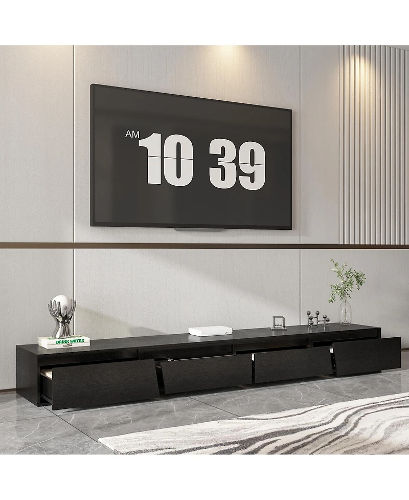 Homsee 4-Drawer Extendable Tv Stand - Modern Wooden Media Console | Living Room Entertainment Center