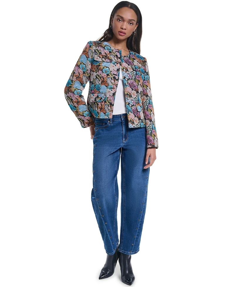 Karl Lagerfeld Paris Women's Gold-Button Four-Pocket Jacket