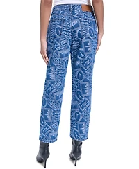 Karl Lagerfeld Paris Women's Printed Denim Pants