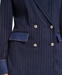 Karl Lagerfeld Paris Women's Button-Front Collared Jacket