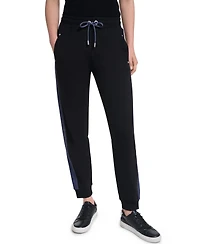 Karl Lagerfeld Paris Women's Denim Contrast Jogger Pull-On Ankle Pants