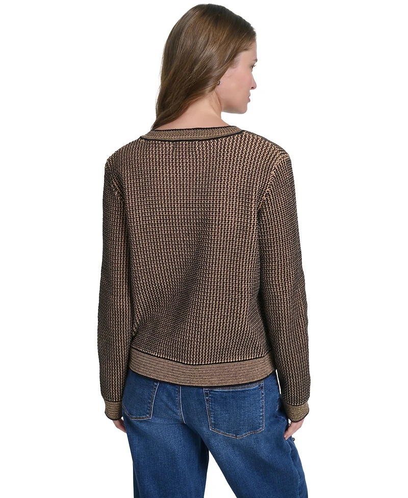 Karl Lagerfeld Paris Women's Crewneck Cardigan