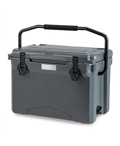 Sugift 25 Qt Hard Rotomolded Cooler with Aluminum Handle and Integrated Cup Holders