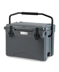 Sugift 25 Qt Hard Rotomolded Cooler with Aluminum Handle and Integrated Cup Holders