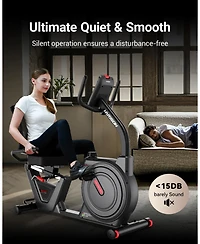 Harison Recumbent Exercise Bike, 400 lbs Capacity with Arm Exerciser and Lcd Monitor