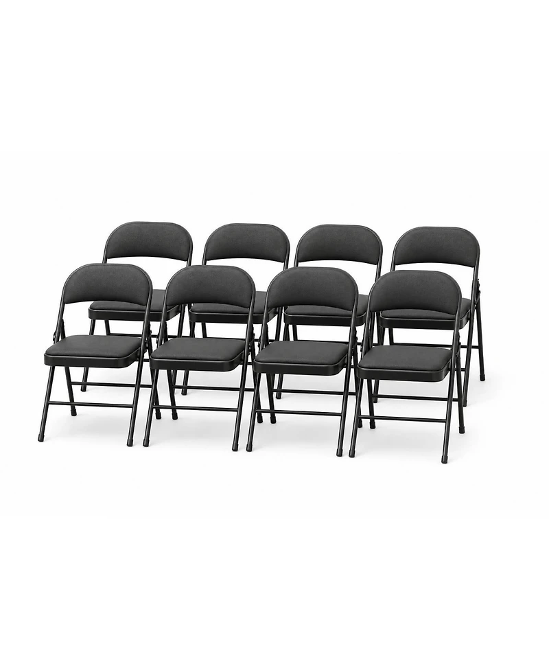 homfan Set of 8 Folding Chairs with Padded Seat