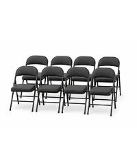 homfan Set of 8 Folding Chairs with Padded Seat