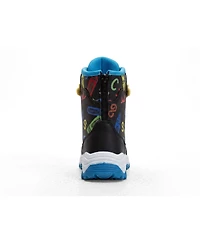 Crayola Big Boys Winter Snow Boots - Water-Resistant Insulated Hook and Loop (Toddler/Little Kids)