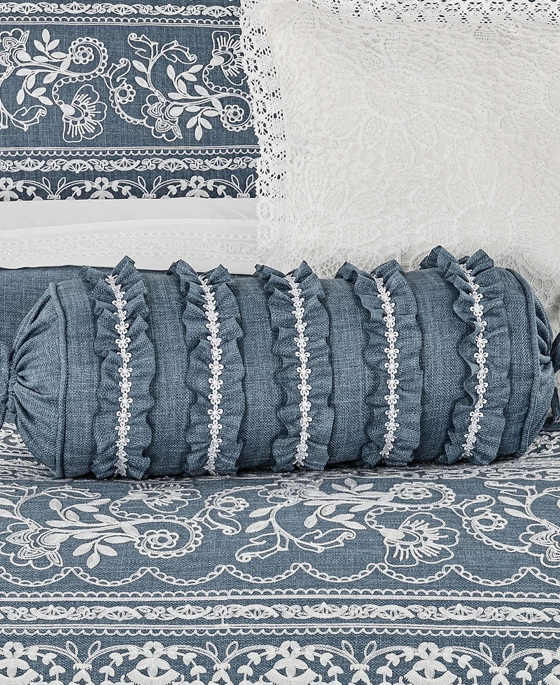 J Queen New York Chantalee Neckroll Pillow, 7" x 17"