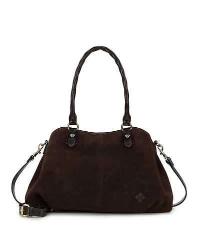 Patricia Nash Johanne Suede Zipper Medium Satchel Handbag