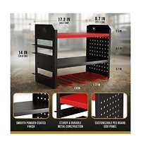 Xdovet Power Tool Organizer Wall Mount Steel Rack Drill Slots Pegboard Utility Side