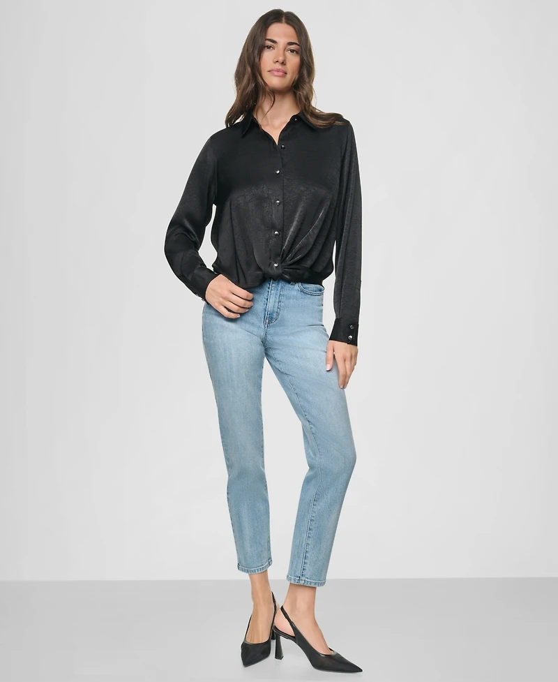 Dkny Women's Long-Sleeve Twist-Front Blouse