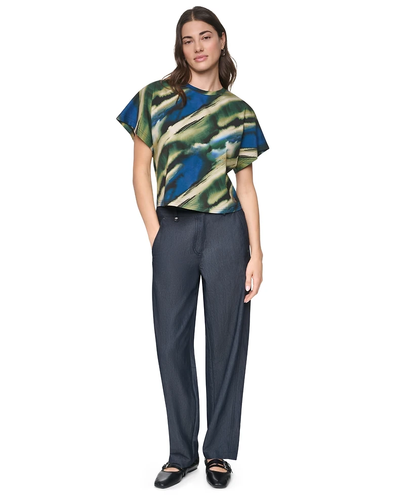 Dkny Women's Printed Wide-Sleeve T-Shirt