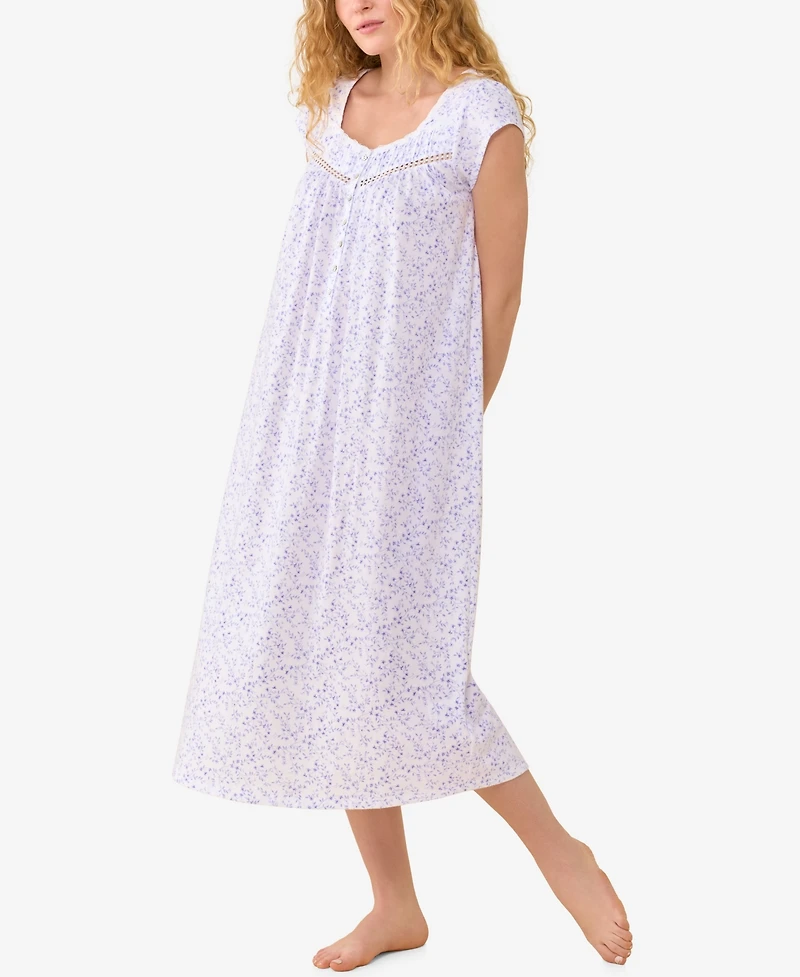 Eileen West Women's Cotton Jersey Knit Long Nightgown