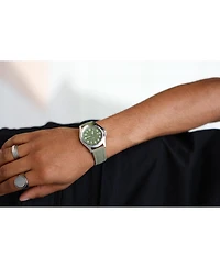 Peugeot Men 40mm Military Dial Calendar Canvas Strap Watch
