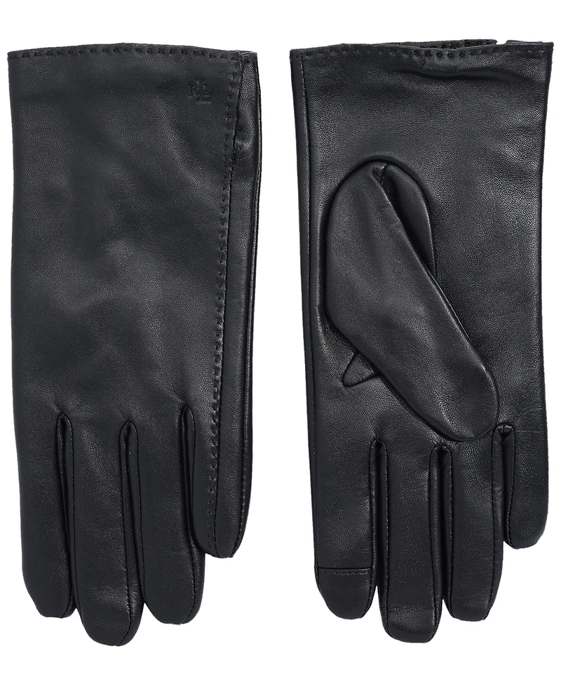 Lauren Ralph Lauren Women's Side Vent Leather Touch Gloves