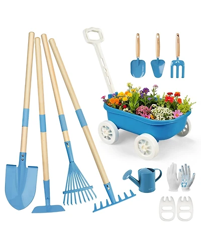 Xdovet Children's Gardening Cart Set Outdoor Educational Toy Tool Gift Box The Perfect Choice for Beach Yard Play Safe and Durable