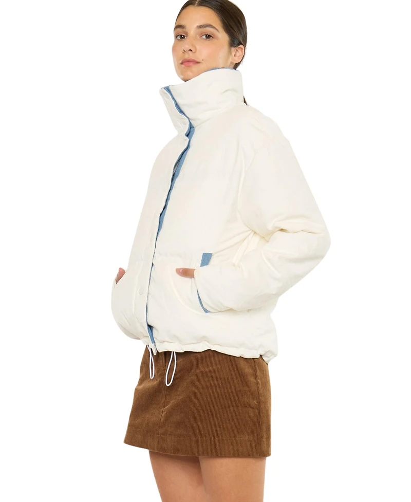 KanCan Women's Usa Yerba Relaxed Front-Snap Puffer Jacket