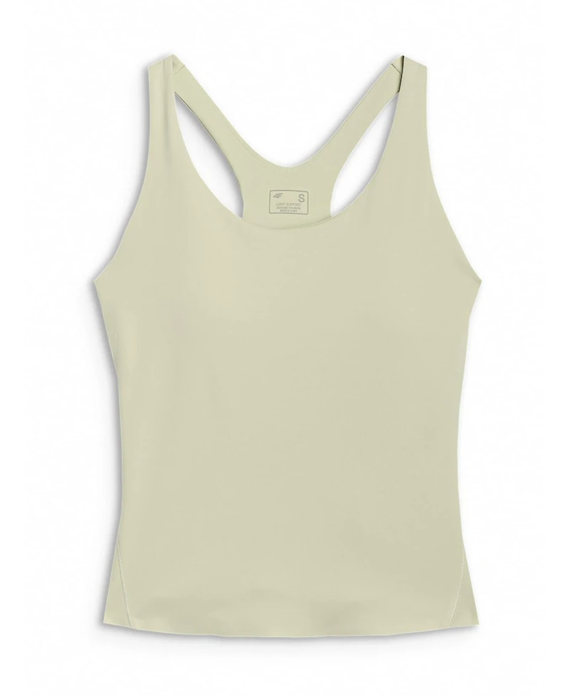 4F Women's Quick-Dry Yoga Top – Slim Fit Built-In Bra Low Support