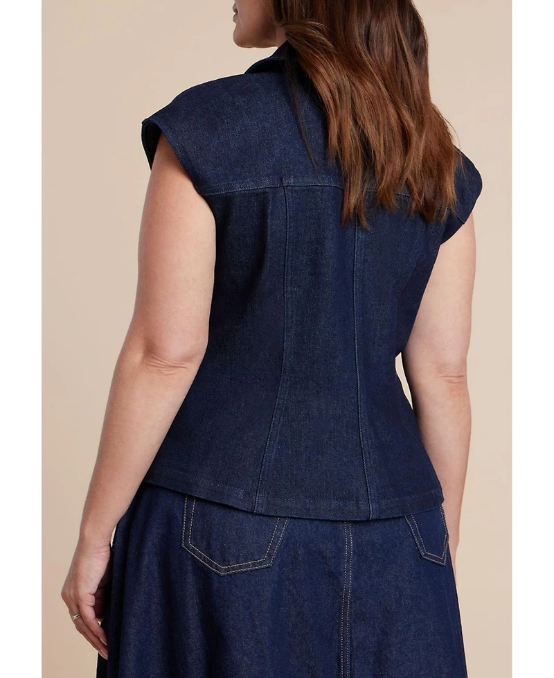 Eloquii Plus Structured Denim Vest