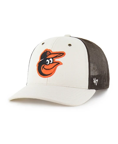 Carhartt x '47 Men's Natural/Brown Baltimore Orioles Undyed Trucker Adjustable Hat