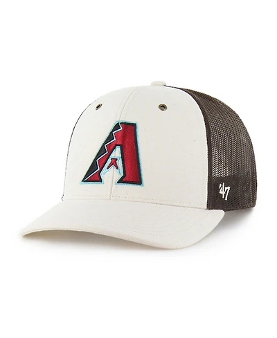 Carhartt x '47 Men's Natural/Brown Arizona Diamondbacks Undyed Trucker Adjustable Hat