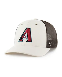 Carhartt x '47 Men's Natural/Brown Arizona Diamondbacks Undyed Trucker Adjustable Hat