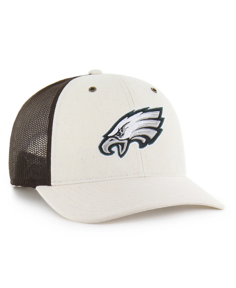 Carhartt x '47 Men's Natural/Brown Philadelphia Eagles Undyed Trucker Adjustable Hat