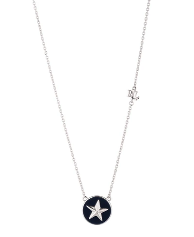 Lauren Ralph Lauren Sterling Silver Navy Enamel Star Charm Necklace
