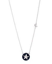 Lauren Ralph Lauren Sterling Silver Navy Enamel Star Charm Necklace