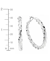 And Now This Fine Silver-Tone Plated Twist Omega Hoop Earrings