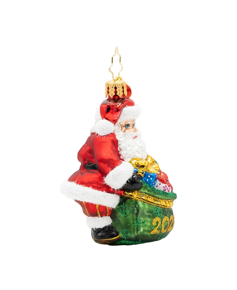 Christopher Radko 3" Santa's Yearly Gift Drop Gem Ornament