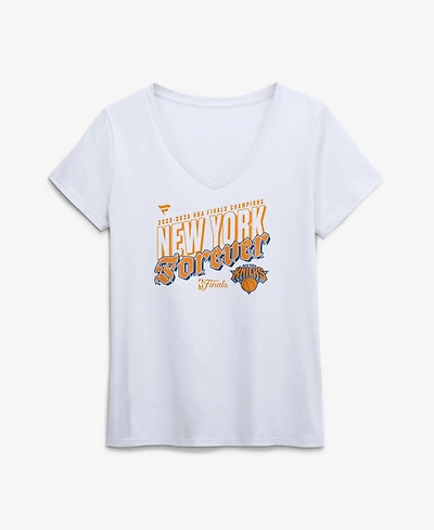 Fanatics Women's White New York Knicks 2026 Nba Finals Champions Hometown V-Neck T-Shirt