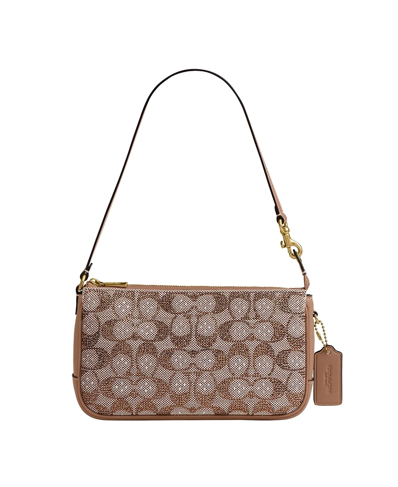Coach Plaza Crystal Signature Jacquard Small Shoulder Handbag