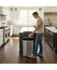 13-Gallon /50 Liter Stainless Steel Rectangular Step Kitchen Trash Can