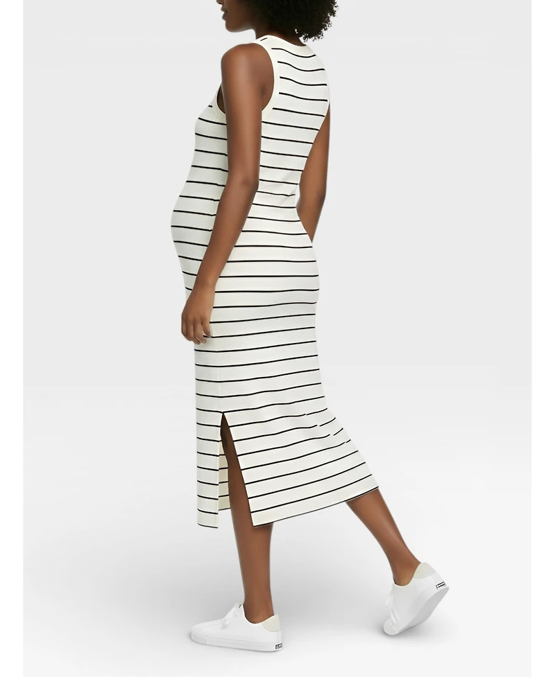 Motherhood Maternity Crew Neck Sleeveless Racerback Midi Dress