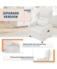 homfan Ergonomic Electric Power Recliner with Massage and Heat, Tall Back and Lumbar Support, Side Pockets and Usb Port for Home Theater