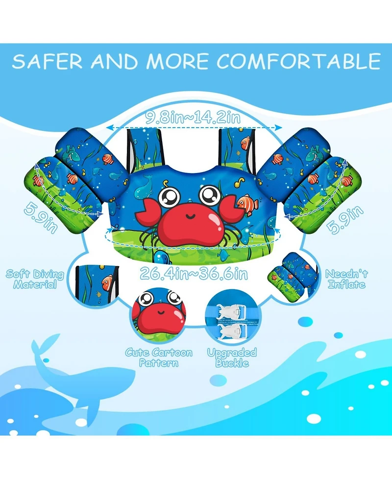 Aofar Floatiess Swim Vest Kids Arm Wings Toddler Pool Safety Jacket