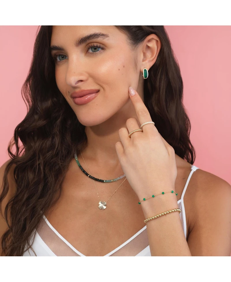 The Lovery Emerald Bead Chain Bracelet 14K