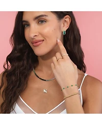 The Lovery Emerald Bead Chain Bracelet 14K