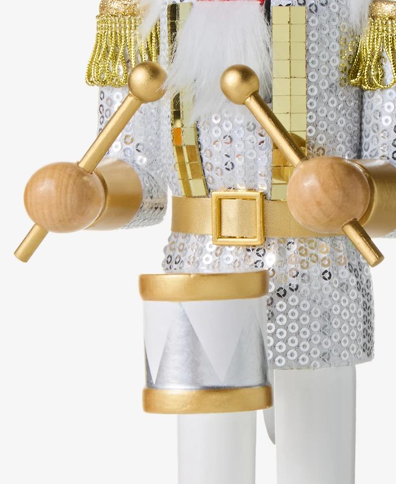 Holiday Lane Opulence Faux Fur Trim Drummer Nutcracker, Macy's Exclusive