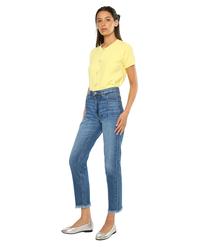 KanCan Women's Angelina High Rise Slim Straight Jeans