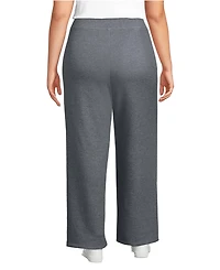 Lands' End Plus Size Serious Sweats High Rise Fleece Lined Straight Leg Pants