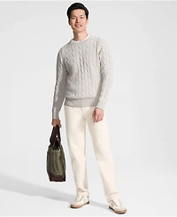 Lands' End Men's Long Sleeve Drifter Cable Crewneck Sweater