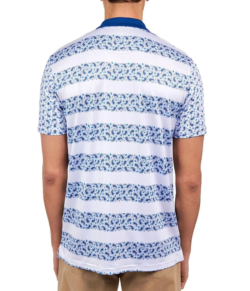 Society of Threads Men's Regular Fit Paisley Stripe Performance Polo