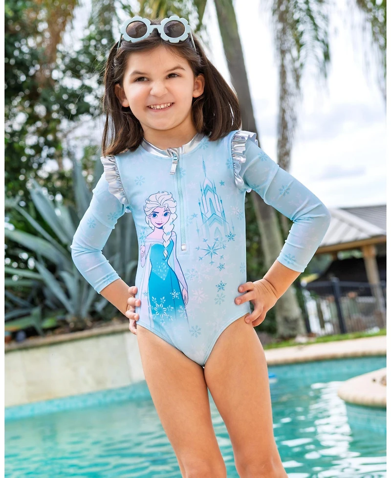 Frozen Toddler Girls Disney Queen Elsa Upf 50+ One Piece Bathing Suit