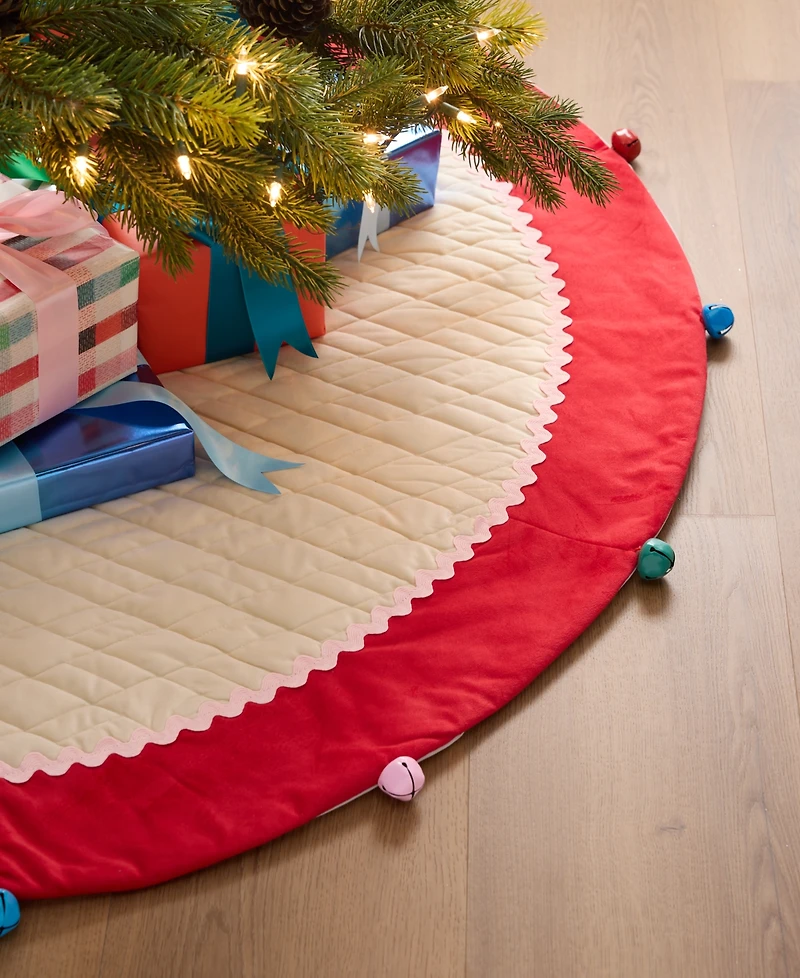 Holiday Lane Whimsy Multi-Bell Red and White Tree Skirt, Macy's Exclusive